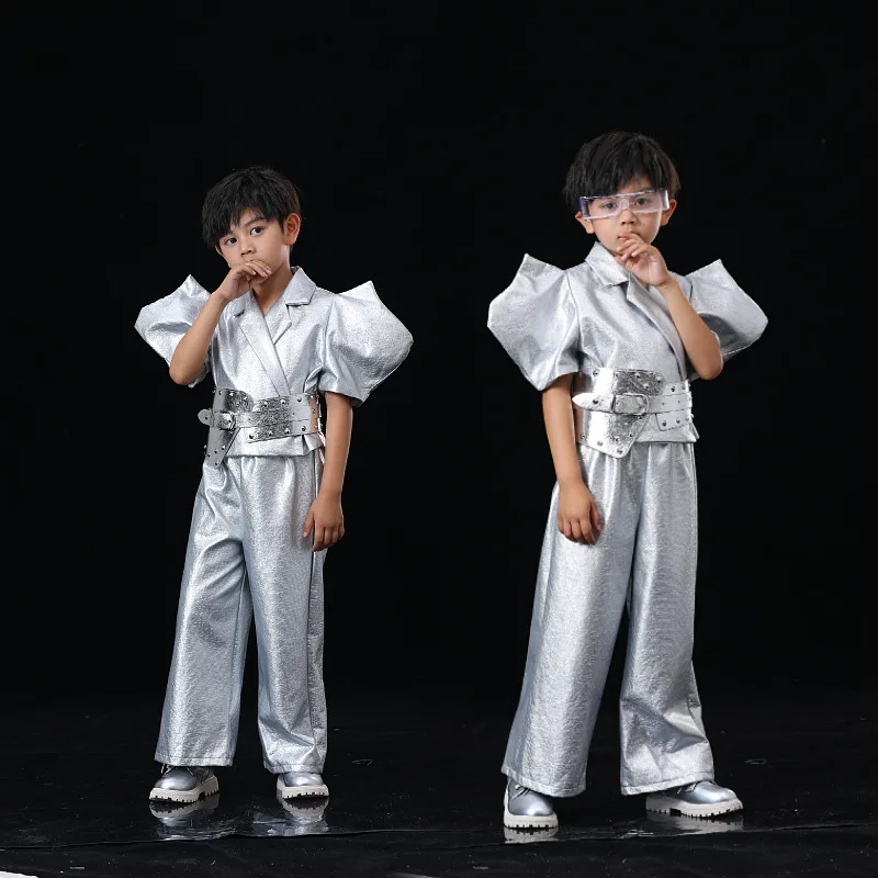 

Model Boys And Girls Stage Catwalk Meta-Universe Technology Sense Trendy Clothing Children's Competition Performance Clothing Pe