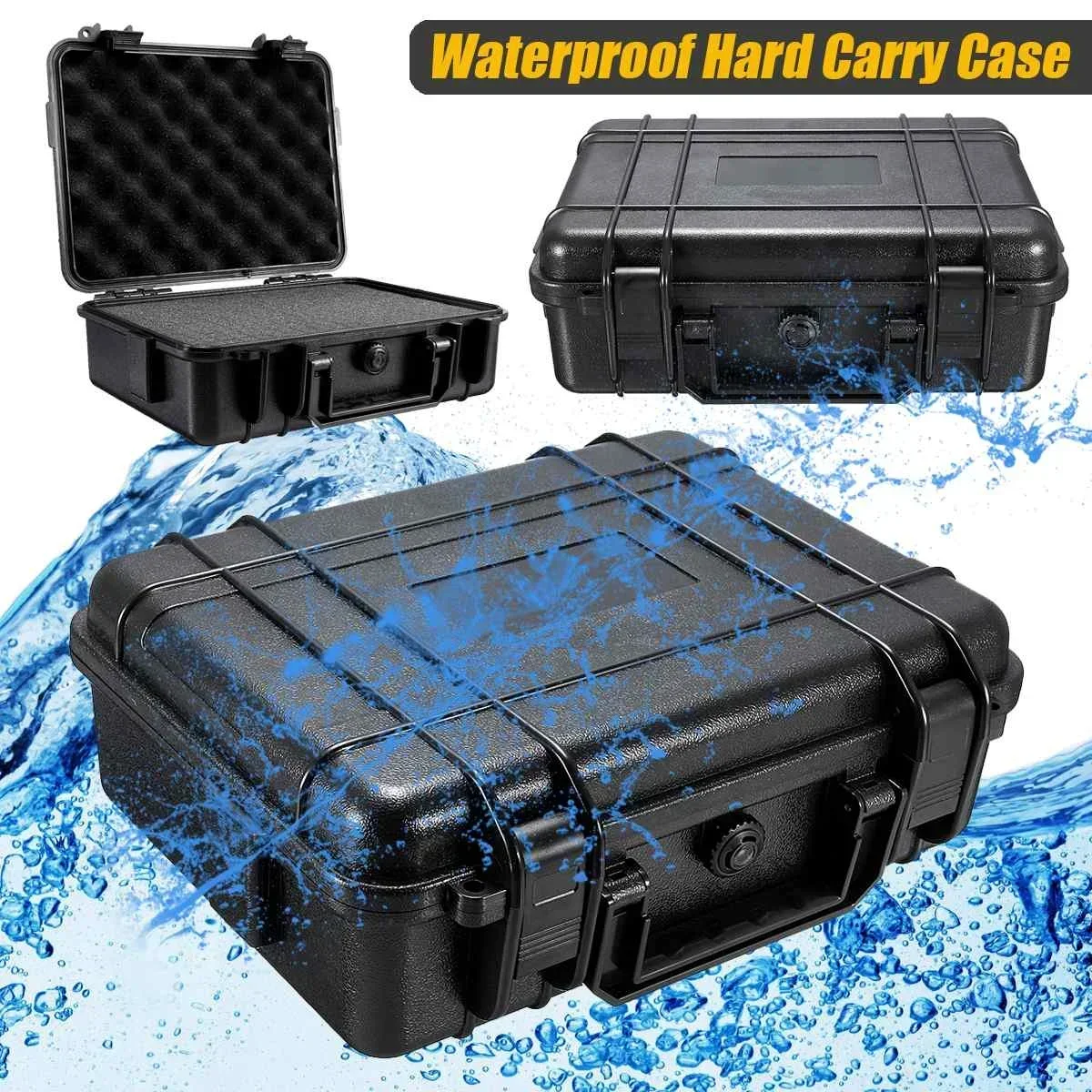 4 Large Sizes Waterproof Hard Carry Tool Case Bag Storage Box Camera Photography With Sponge For Tools Safety Protector Organize