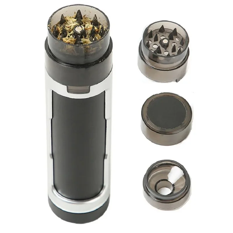 R&R Portable 3 in 1 Tobacco Grinder with Filling Horn Tube Function Dry Herb Spice Crusher Cigarettes Case Smoking Accessories