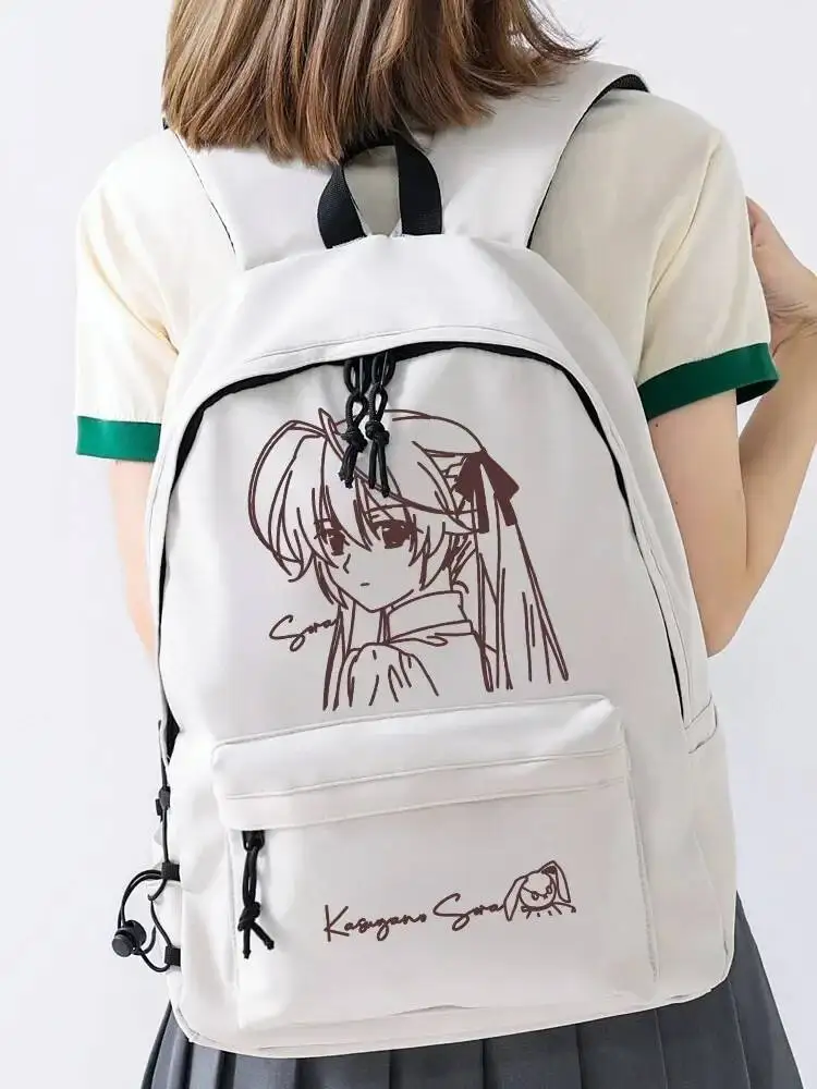 Аниме игра дышащая сетка белые Yosuga No Sora студенческие подростковые школьные сумки рюкзаки большой вместимости