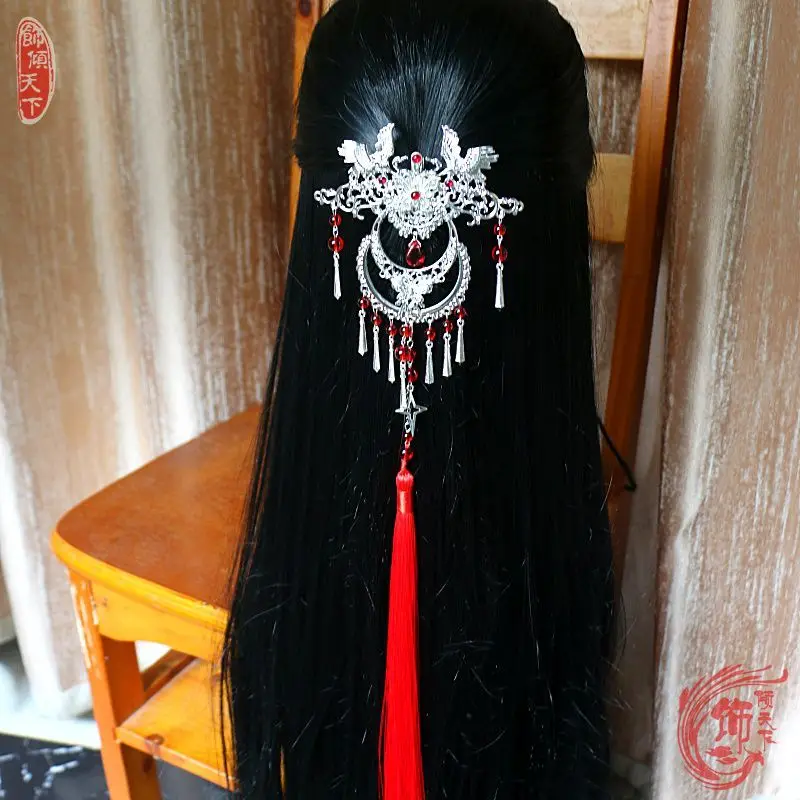 Image of Heaven Official's Blessing Kopfschmuck Anime Haarspange Haarnadel Handgefertigter Cosplay-Kopfschmuck Requisite Kollegen Hua Cheng Schmetterlingsgeschenk