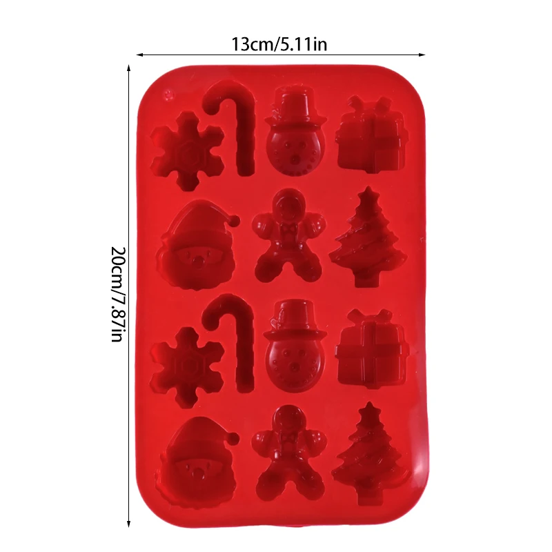 Christmas Silicone Cake Mold Candy Chocolate Baking Mould Handmade Snowflake Snowman Xmas Tree Gingerbread Man Santa Claus Molds