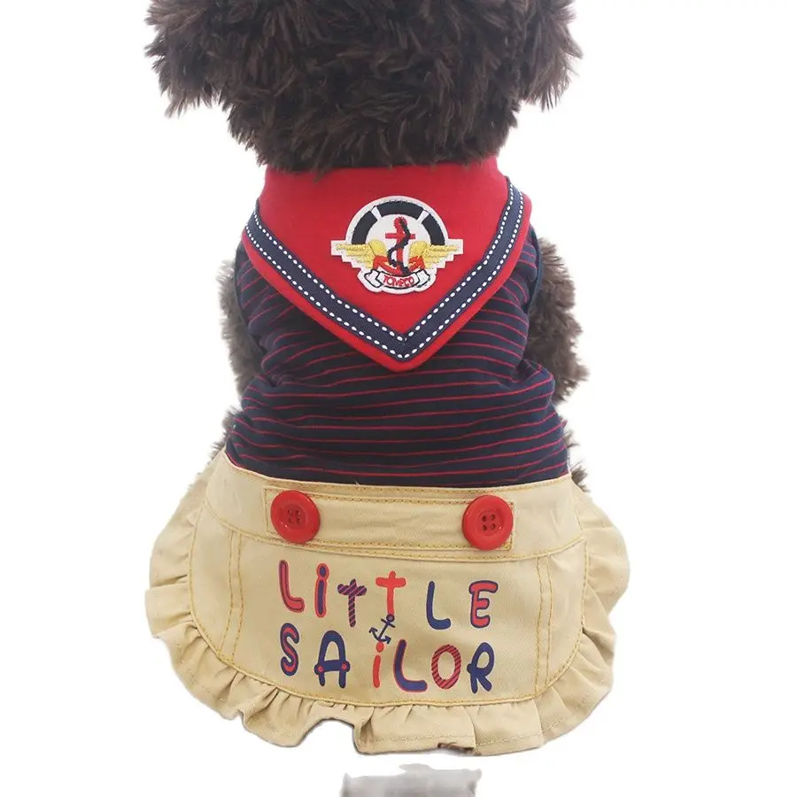 Boy/Girl Dog Pet Jumpsuit/Dress Cat Puppy Shirt Pants Little Sailor Clothes Clothes 5 Sizes