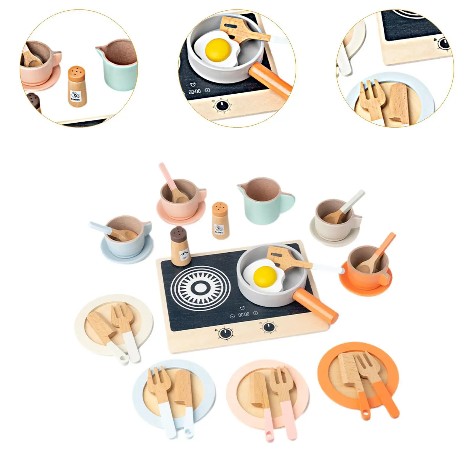 Kids Cooking Playset Miniature Kitchen Toys for Role Play and Crafts