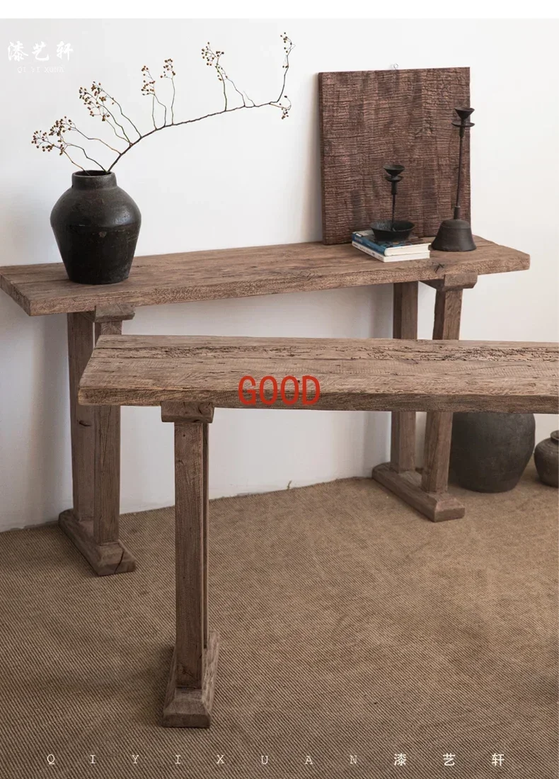 قاعة زن الصينية القديمة B & B مكتب طويل من الخشب الصلب بشريط مكتب المدخل بوذا طاولة متخصصة