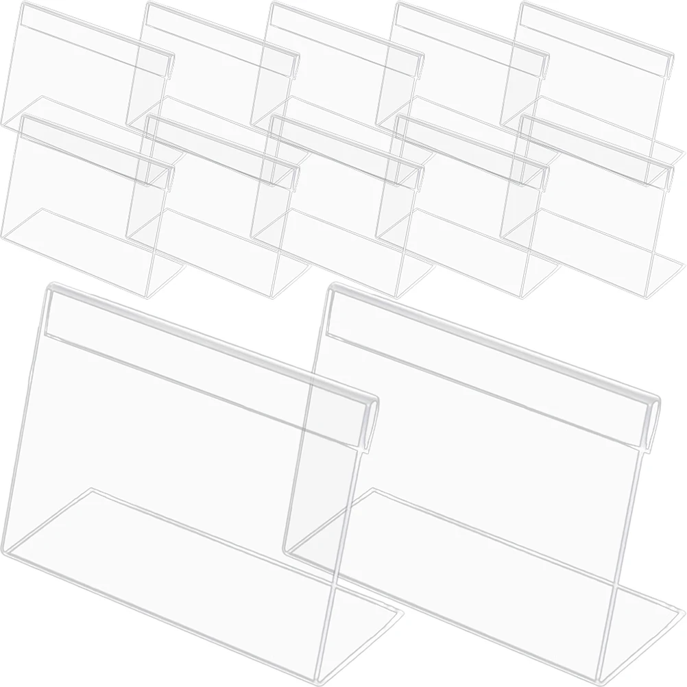 

20pcs Acrylic Price Tags 60x40x28mm L Shaped Display Signs Blank Table Number Holders For Wedding Party Menu Advertising
