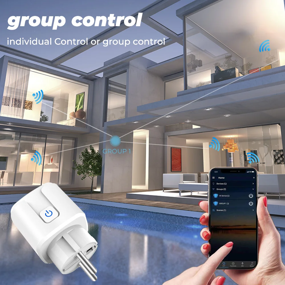 SMATRUL Tuya Zigbee 3.0 Smart Socket EU Plug 16A 220V Outlet Adapter Power Wireless Remote Control Work With Google Home Alexa