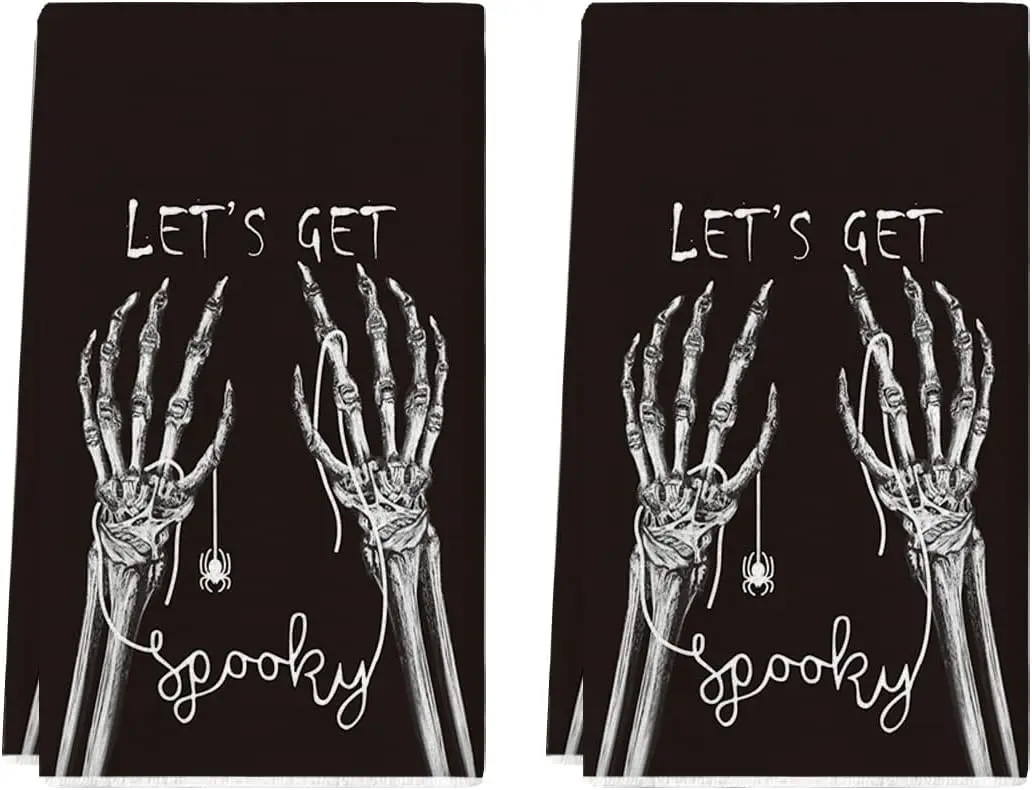 

Хэллоуин Скелет Рука Жуткая Кухонная Блюдо Чайные Полотенца Аксессуары Для Кухни Впитывающие Барные Ручные Посудосушители Чистящие средства