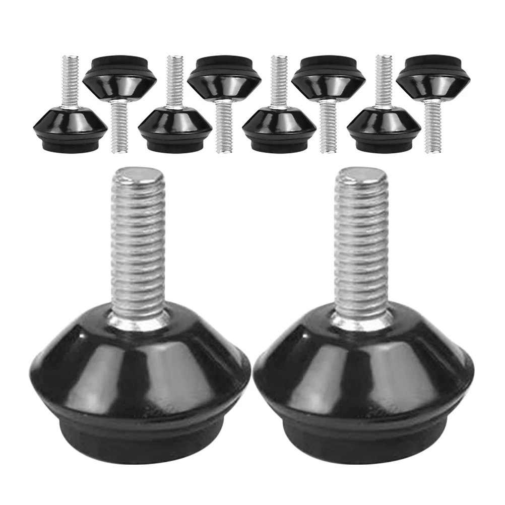 

10pcs Furniture Feet Stainless Steel Adjustable Chair Leg Sofa Foot Protector Black 25xM6 Durable Easy Installation Wide