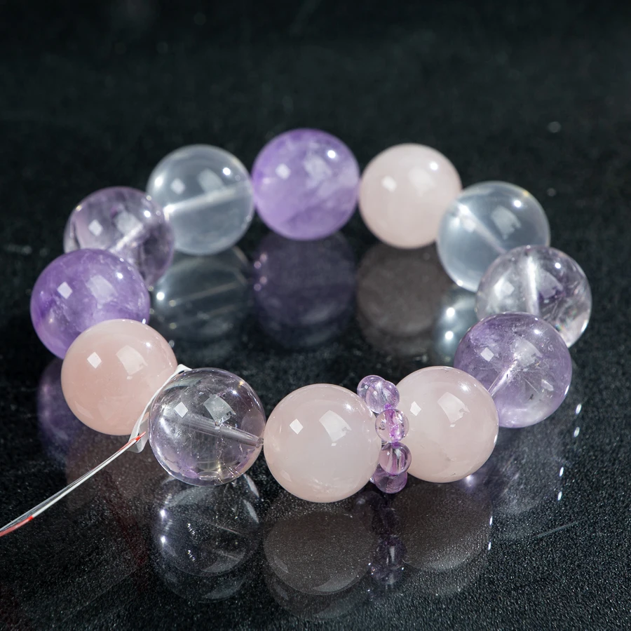 

TIMESWIND Authentic Crystal Dreamy Purple White Round Beaded Women Bracelet Luxury Fashion Jewelry with Certificate