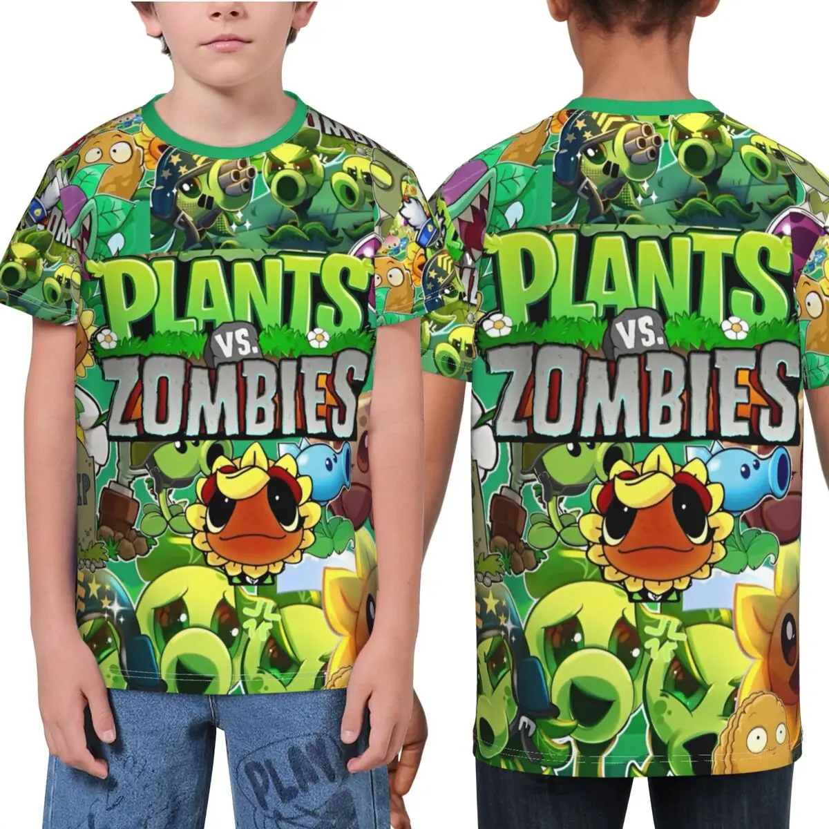 Soft Comfy T Shirt For Children's P-Plants Vs. Zombies 3D Print T-Shirts Novelty keyword1 Summer Tee Shirt O Neck Basic Clothes