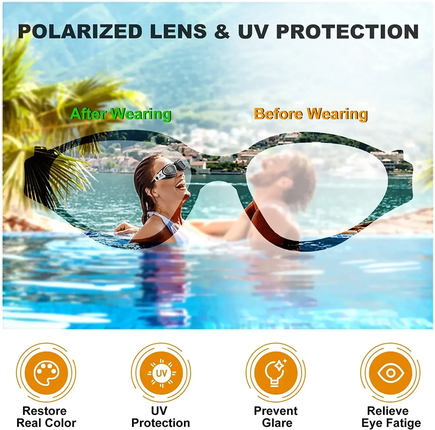 Professional Swim Glasses Adult Anti-Fog UV Protection Lens Men Women Polarized Swimming Goggles Waterproof Adjustable Silicone