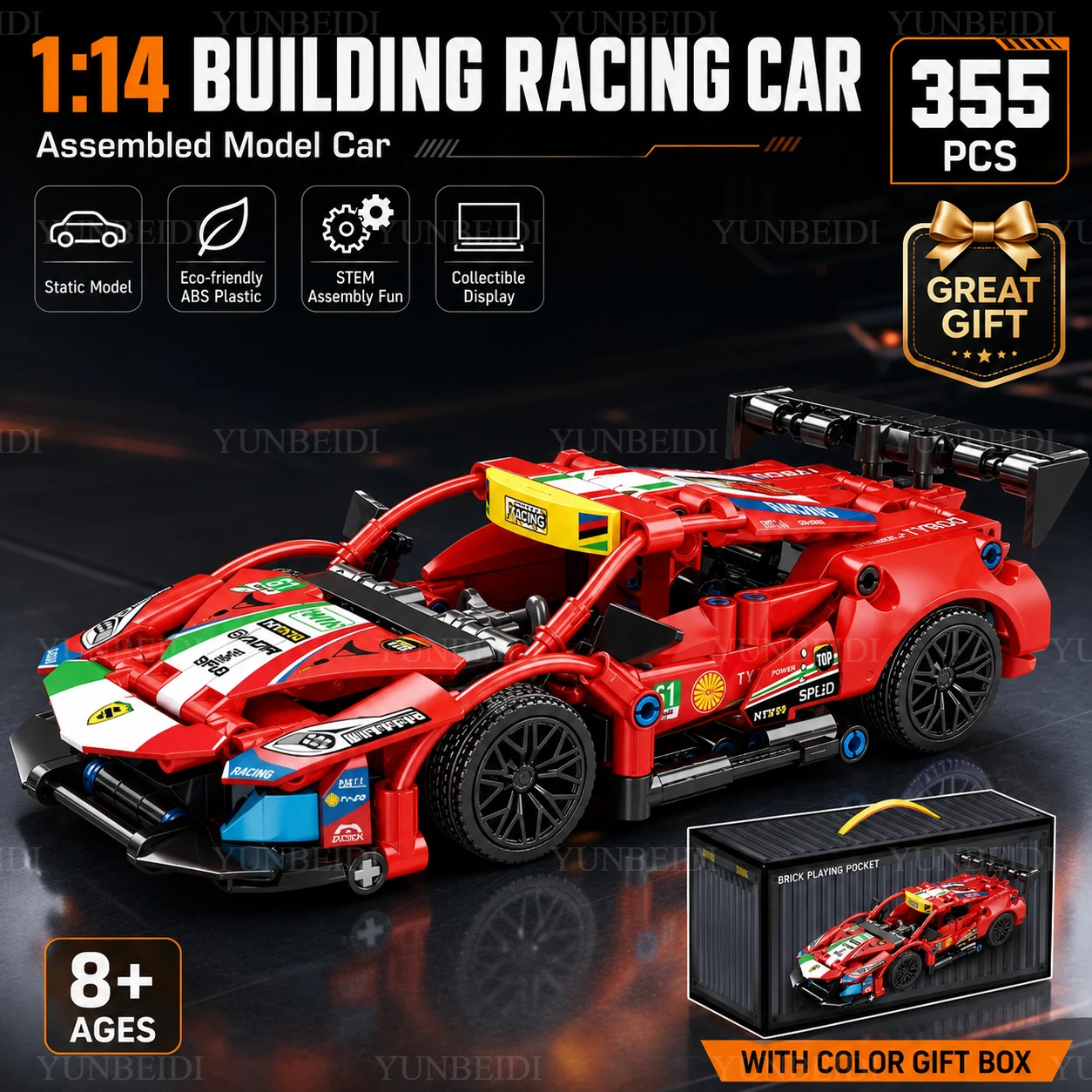 1:20 Racing Building Block Models Set Technology Mechanical Assembly Racing DIY Toys Children's Adult Collectibles Holiday Gifts