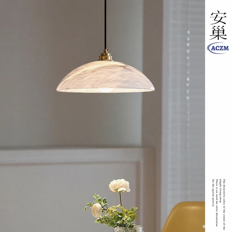 Natural marble restaurant chandelier round light luxury bar table office designer coffee table light