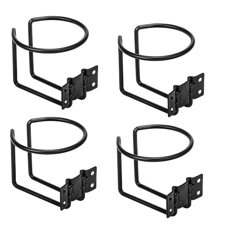 4 Piece Boat Cup Holder Stainless Steel Universal Drink Holders Black Ring Cup Holders For Boat Truck RV