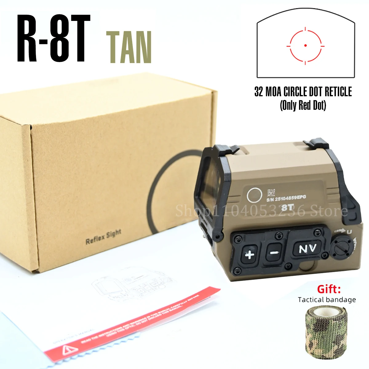 Tactische R-8T Holografische Red Dot Sight Circle Reticle Optische Reflex High-definition 3x Vergrootglas Gecombineerde Scope