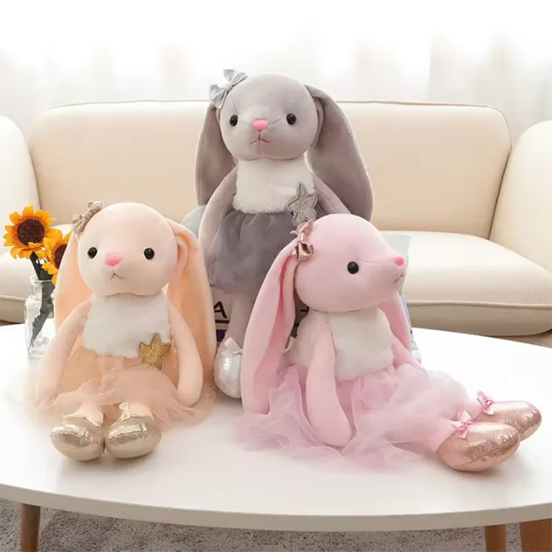 Children's Creative Cartoon Soft Cute Ballet Long Eared Rabbit Plush Toy Soothing Cloth Doll Sleeping Doll