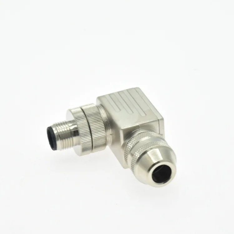 Metal connector M12 5Pin male elbow waterproof aviation plug B-code connector Passive Components Electronics Production Machiner