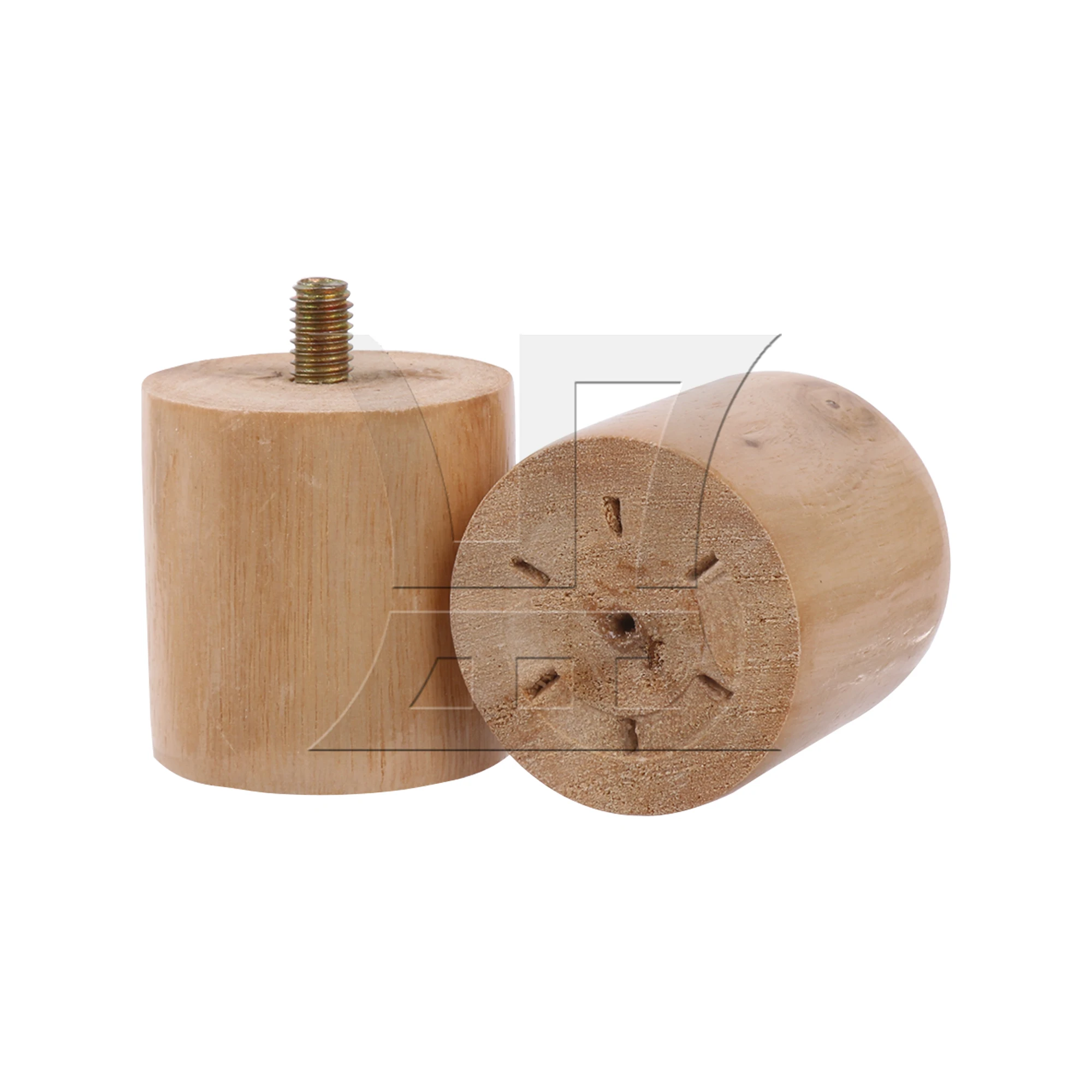 

BQLZR 2pcs Cylinder Furniture Legs Wood Color 4.4x4.4cm for Bedside Table Cabinets