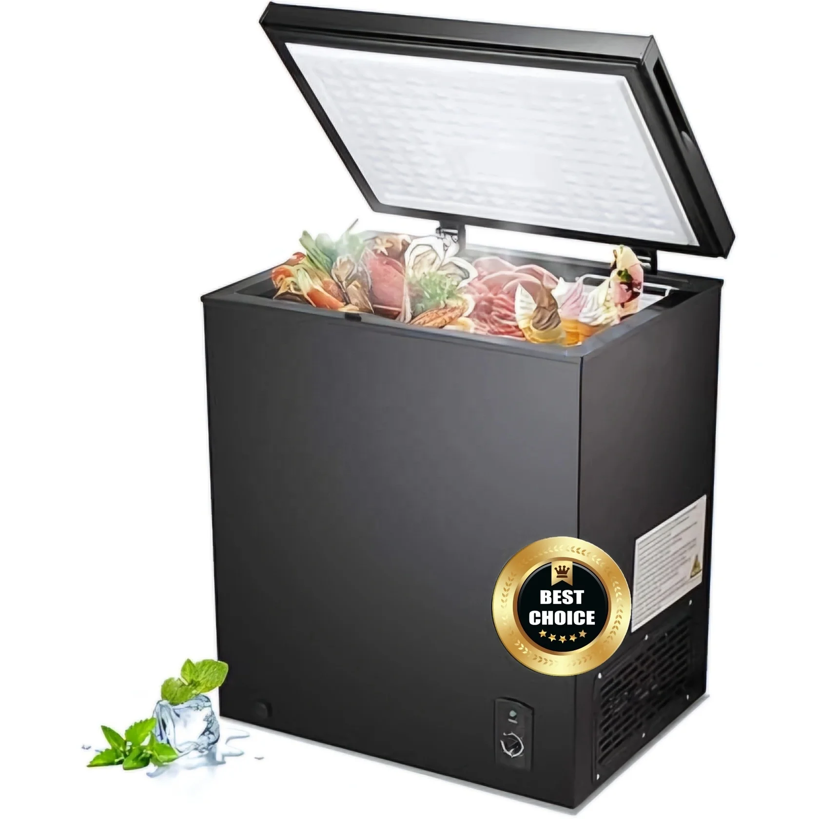

112L Appliances Mini Fridges Fridges for Home Refrigerators Black Single Door Mini Cooler Home Horizontal Small Freezer Fridge