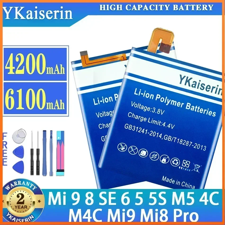 

Аккумулятор YKaiserin для Xiaomi Mi 9 8 SE Pro 6 5 5S M5 4C M4C Mi9 Mi8 Pro Mi6 Mi5 Mi5S Mi4C 9SE 8SE 8Pro для Xiaomi 8 M8 batteria