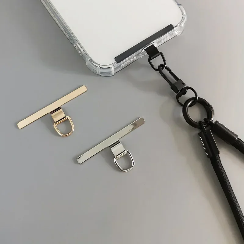 4/1PCS Ultra-thin Stainless Steel Phone Tether Patch Gasket  Anti Lost Smartphones Safety Connect Hanging Rope Tab Clips