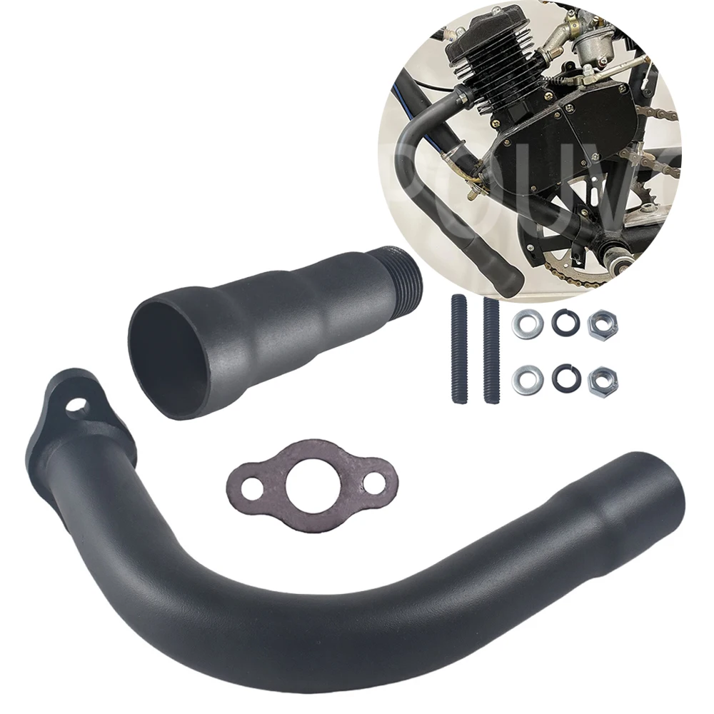 Upgradation Exhaust Muffler Pipe & Bell Mouth Exhaust Extension Pipe Gasket Nut Kit For 2 Stroke 49cc 60cc 66cc 80cc Engines