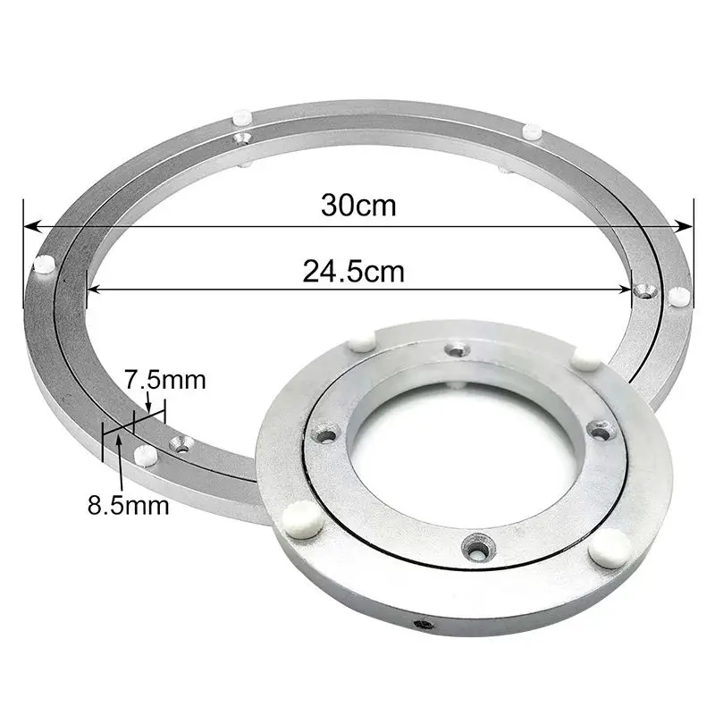 24-inch aluminum lazy turntable with four-point contact gearless ball bearings and a 360-degree rotating plate