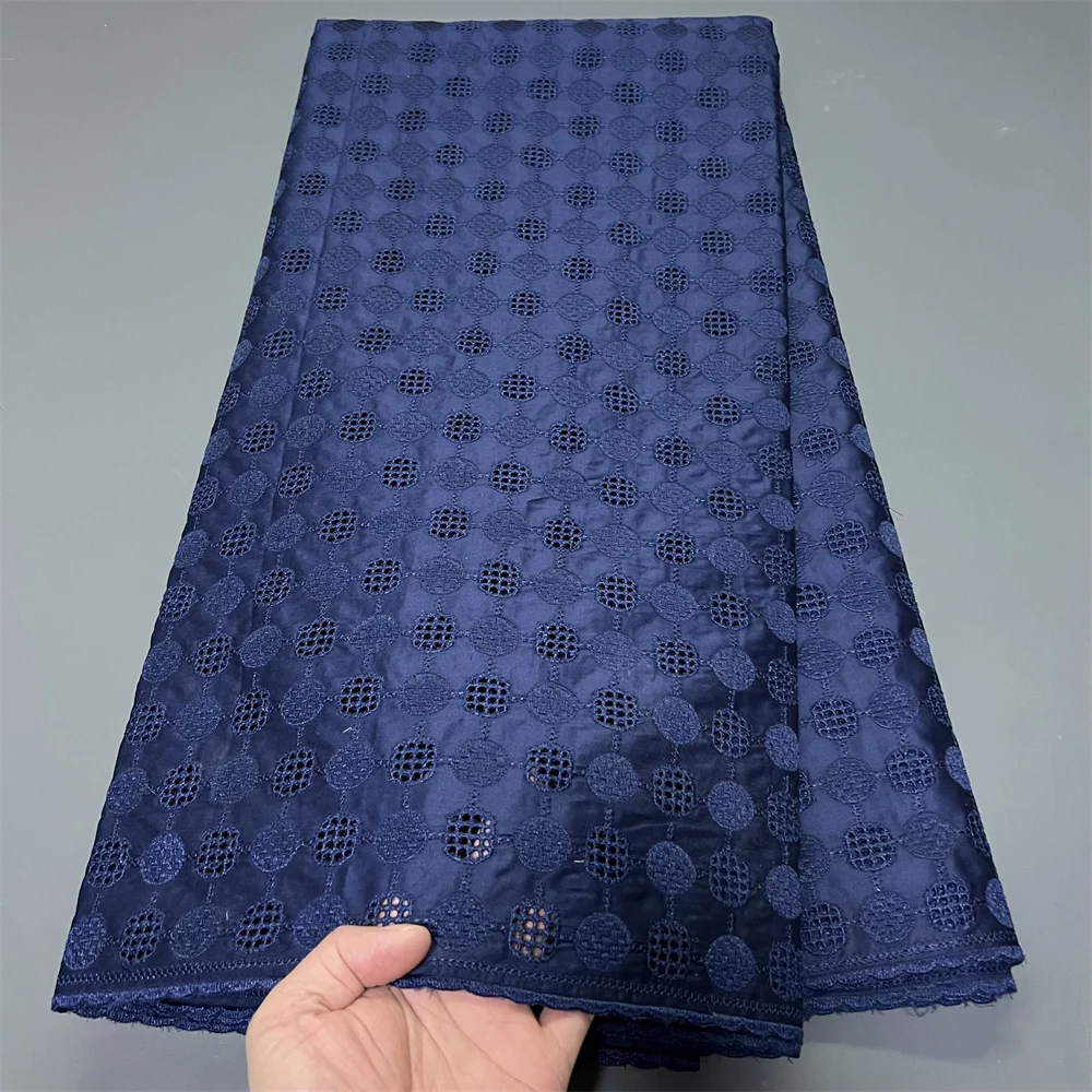 

2025 африканский нигерийский тюль, кружевная ткань для шитья платья, высокое качество, чистая вышивка, дамасский хлопок, свадебная вечеринка, 5 ярдов hz1396
