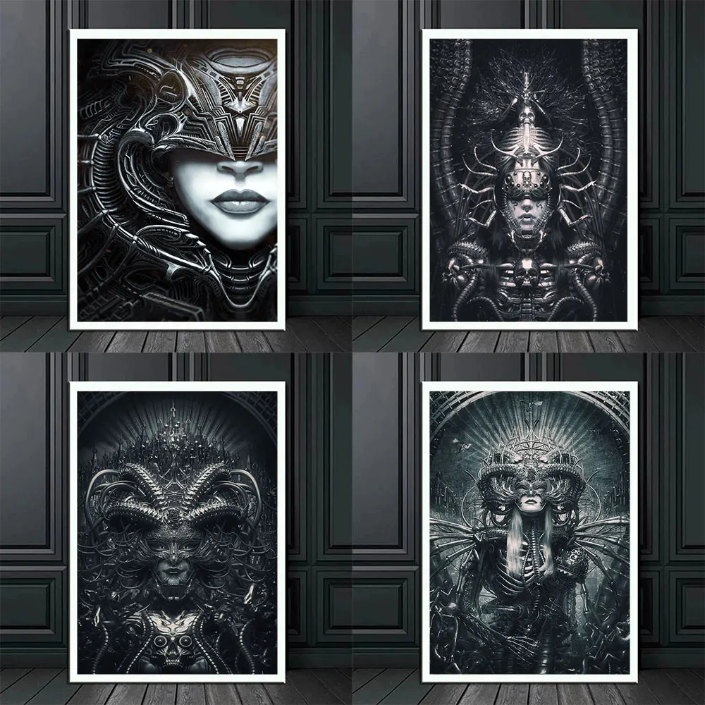 Alien Horror Hr Giger Li II Abstract Posters and Print Canvas Painting Wall Art Picture for Bedroom Room Home Decoration Cuadros