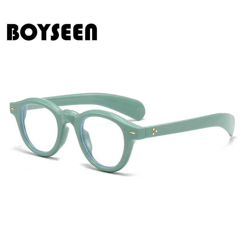 Очки BOYSEEN в круглой оправе, синие легкие очки для мужчин и женщин, винтажные черные леопардовые очки в оправе Can Do, очки по рецепту