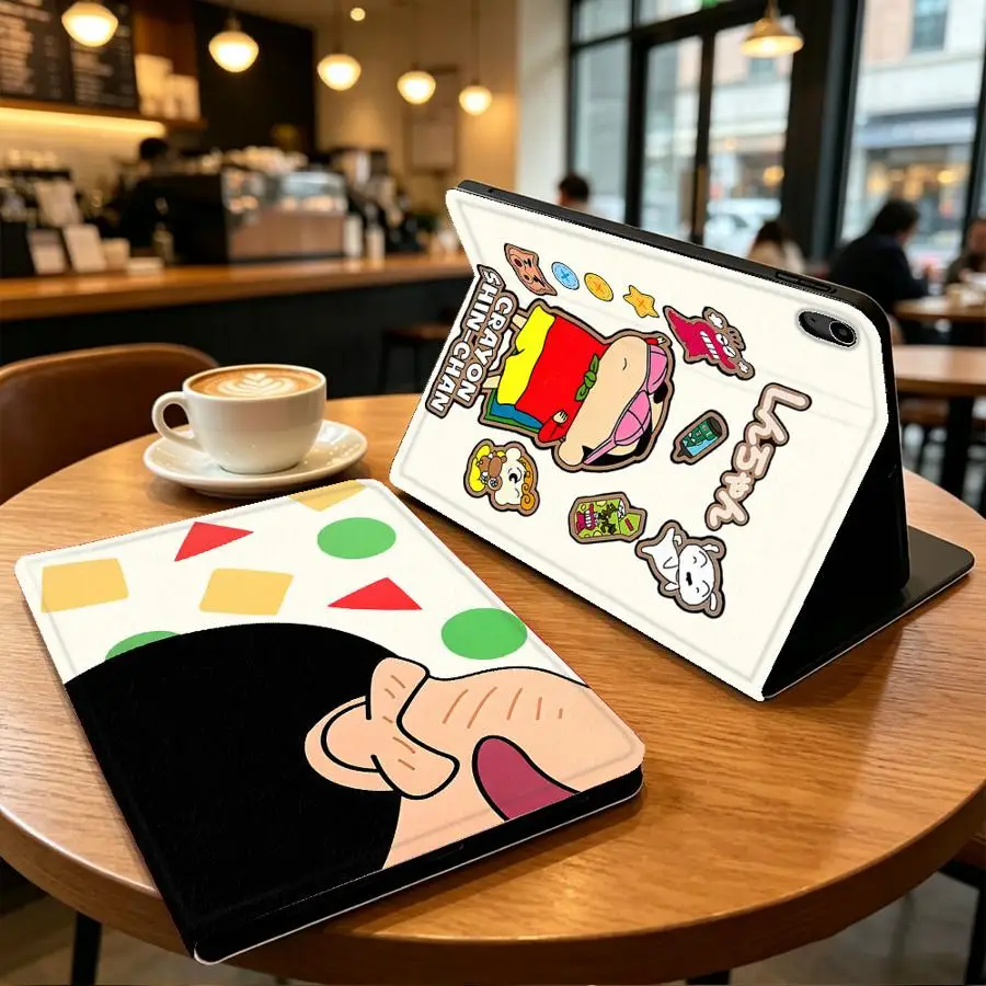 Case for Apple iPad Pro11 13 Air 11 13 M4 M3 M2 A16 2026 10th 7/8/9th With Pencil Holder Air 4/5/6th Cute Shin-Chans