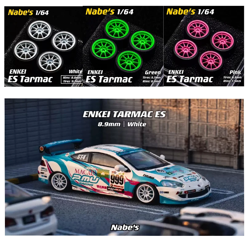 

Simulation scale alloy toy die-cast car model wheels 1/64 Nabes X Chika Enkei es 9.7mm secondary modified wheels children's toys