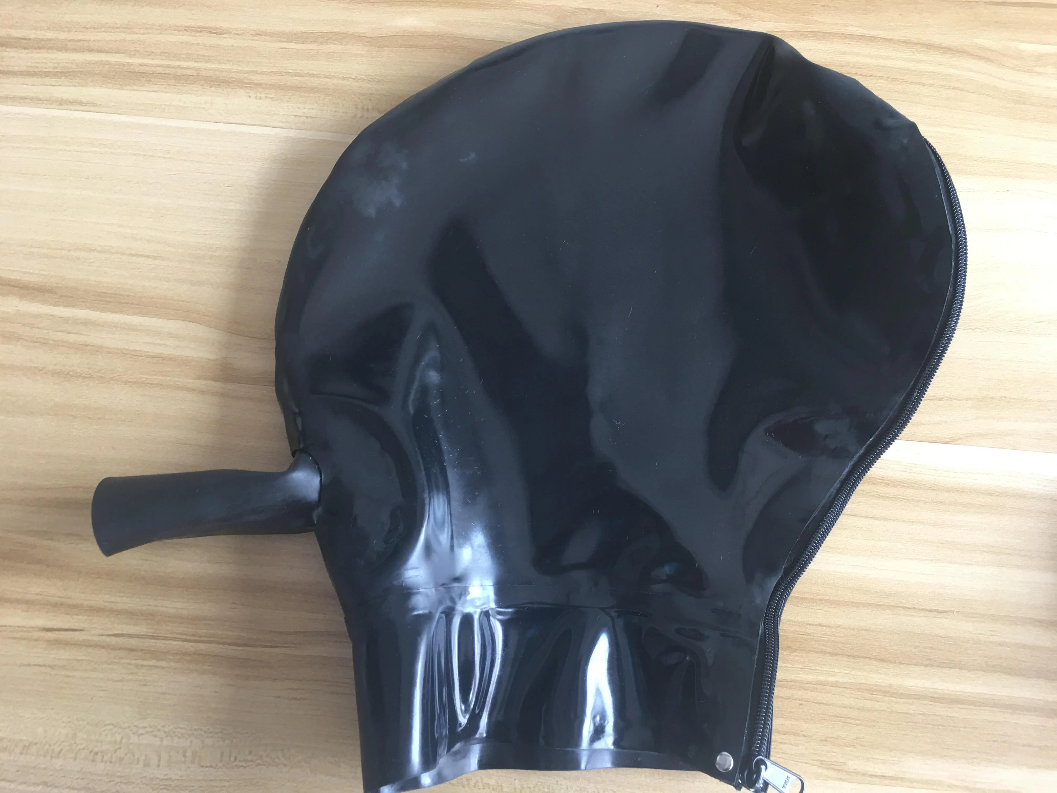 Navidad 100% látex Natural goma máscara negra capucha uniforme de Halloween mascarada hecha a mano personalizada