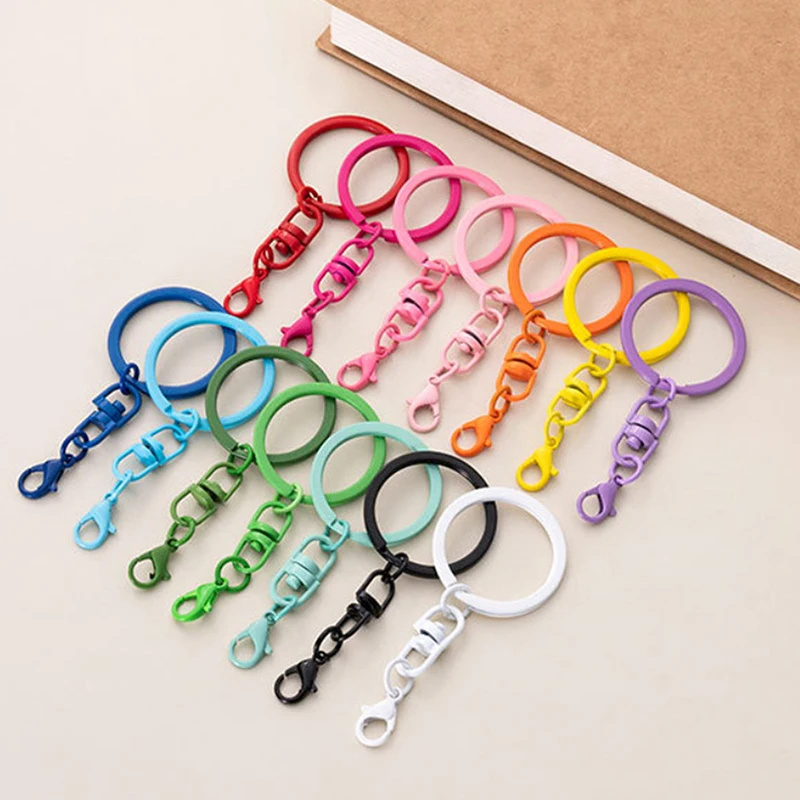 1PC Candy Color Keychain Connector Accessories Keyring Lobster Clasp Hook With Rotating Buckle For DIY Jewelry Making