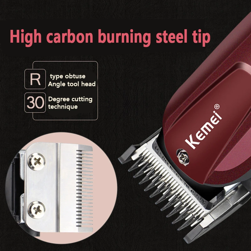 KM-2600-cortadora de pelo profesional para hombre, cortadora de barba y pelo ajustable, eléctrica, recargable