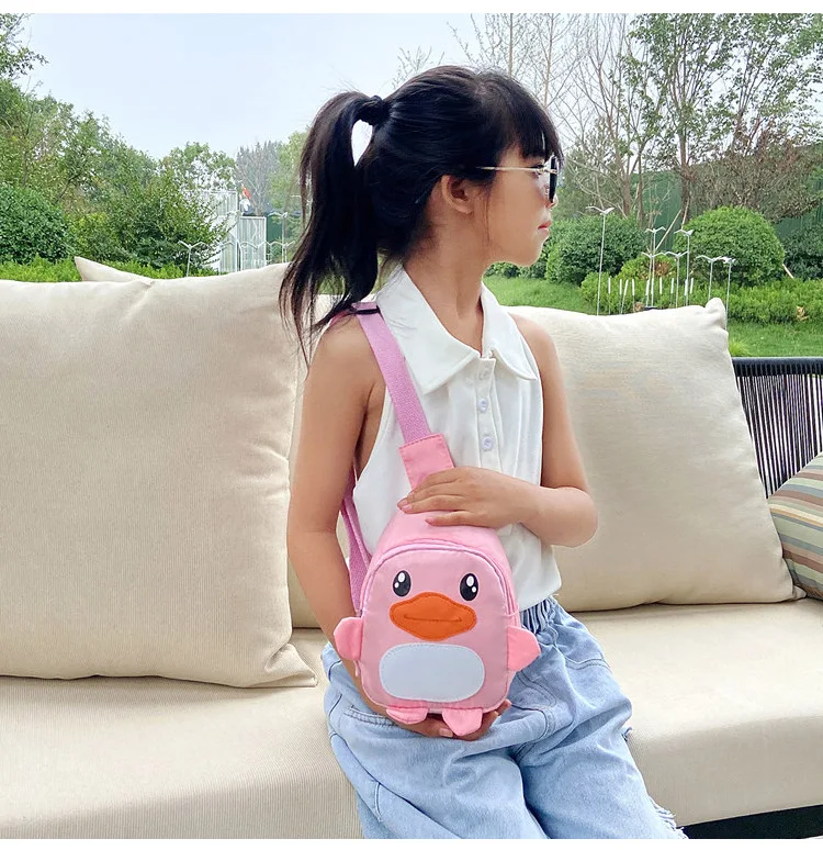 

Водонепроницаемая нейлоновая детская сумка через плечо с рисунком утенка, сумка через плечо для детского сада, детский дорожный кошелек