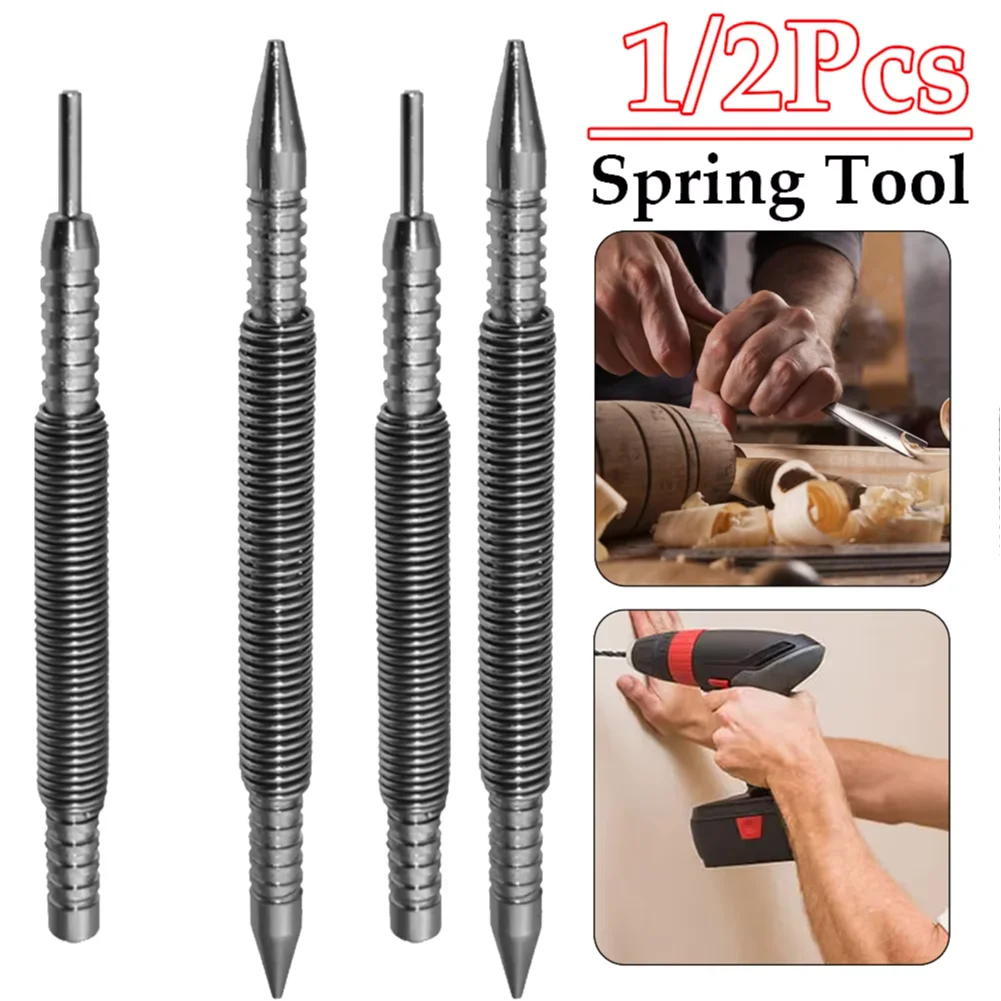 1/2Pcs Center Pin Punch Double Head 1/16&3/32inch Spring Loaded Marking Holes Tool Door Pin Removal Tool Wood Press Dent Marker