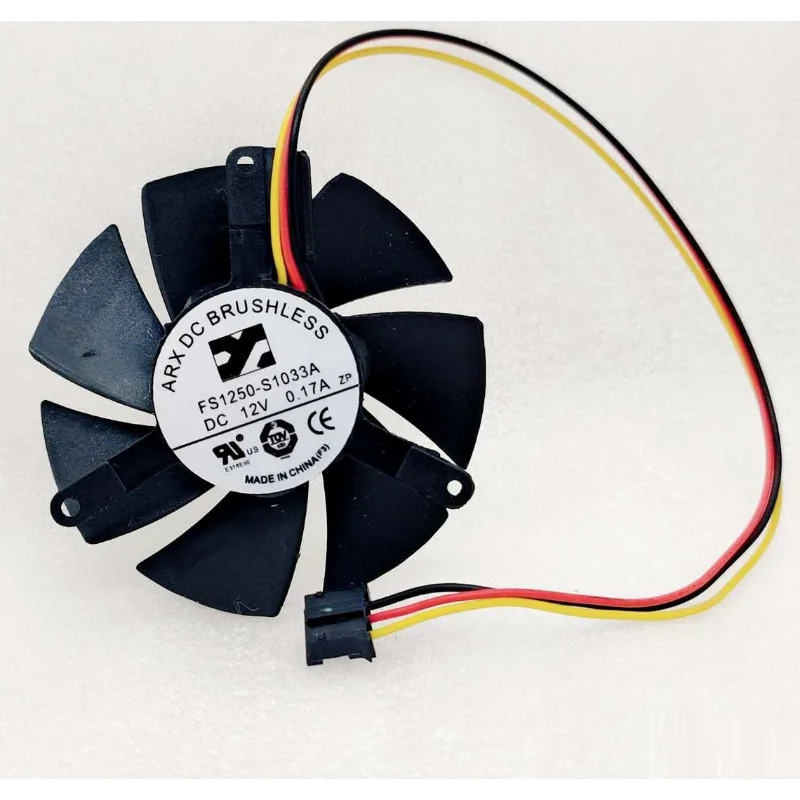 Original Cooler Cooling Fan for ARX FS1250-S1033A 12V 0.17A 3-Wire Temperature Controlled PWM Graphics Card Hydraulic Fan