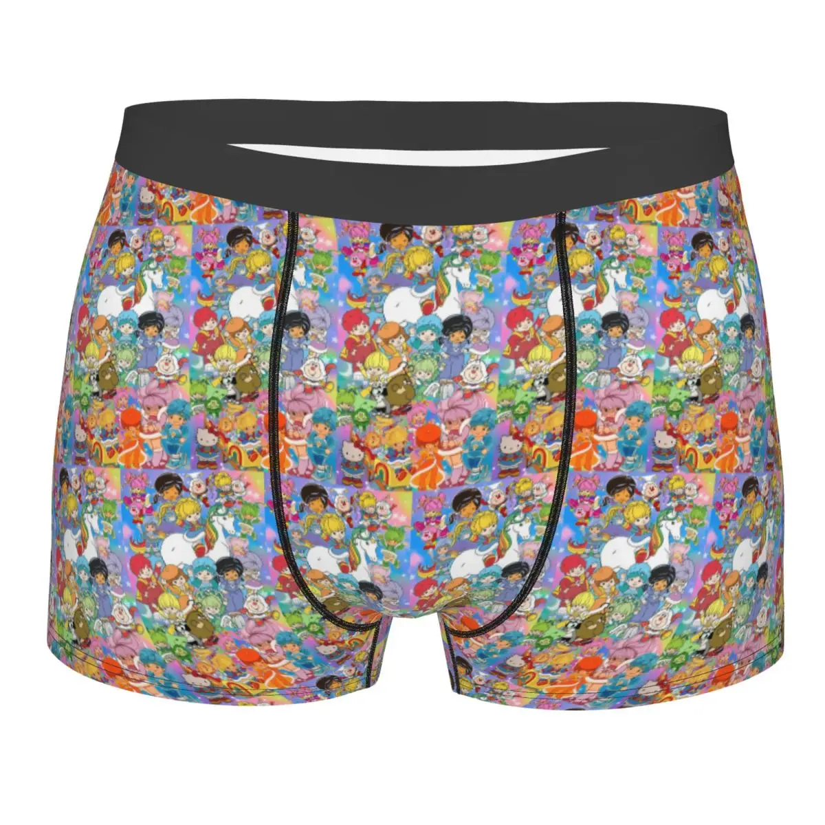 Boxer Underpants Shorts Cartoon Cute Rainbow Brite Panties Men's Ventilate Underwear for Homme Man Boyfriend Gift