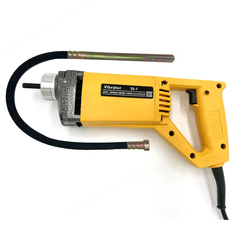 High Speed 1560W Handle Portable Concrete Vibrator 220V Small Concrete Vibrating Machine with 1.5/2m Hose Length