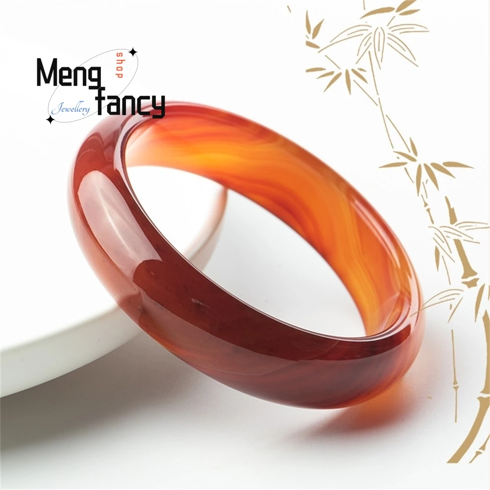 

Natural Red Agate Original Color Patterns Bangle Women Charms Fashion Jewelry Wedding Souvenir Best Selling Couple Holiday Gifts