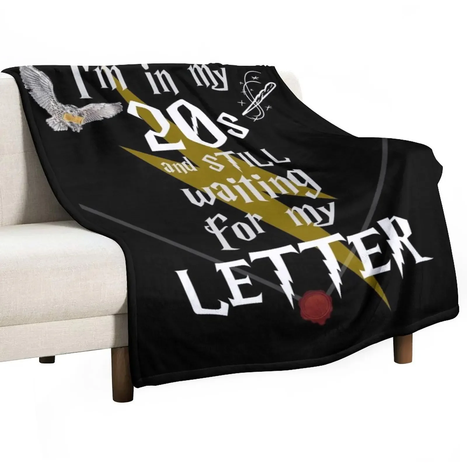 

In My 20s Waiting for Magic - White Text Throw Blanket Sofa wednesday Warm Blankets