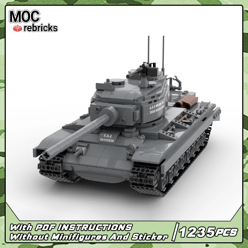 

MOC Military Series Heavy Tank T29 V2 Assembling Model Tracked Armored Vehicle Building Blocks Bricks Toys Children Puzzle Gifts