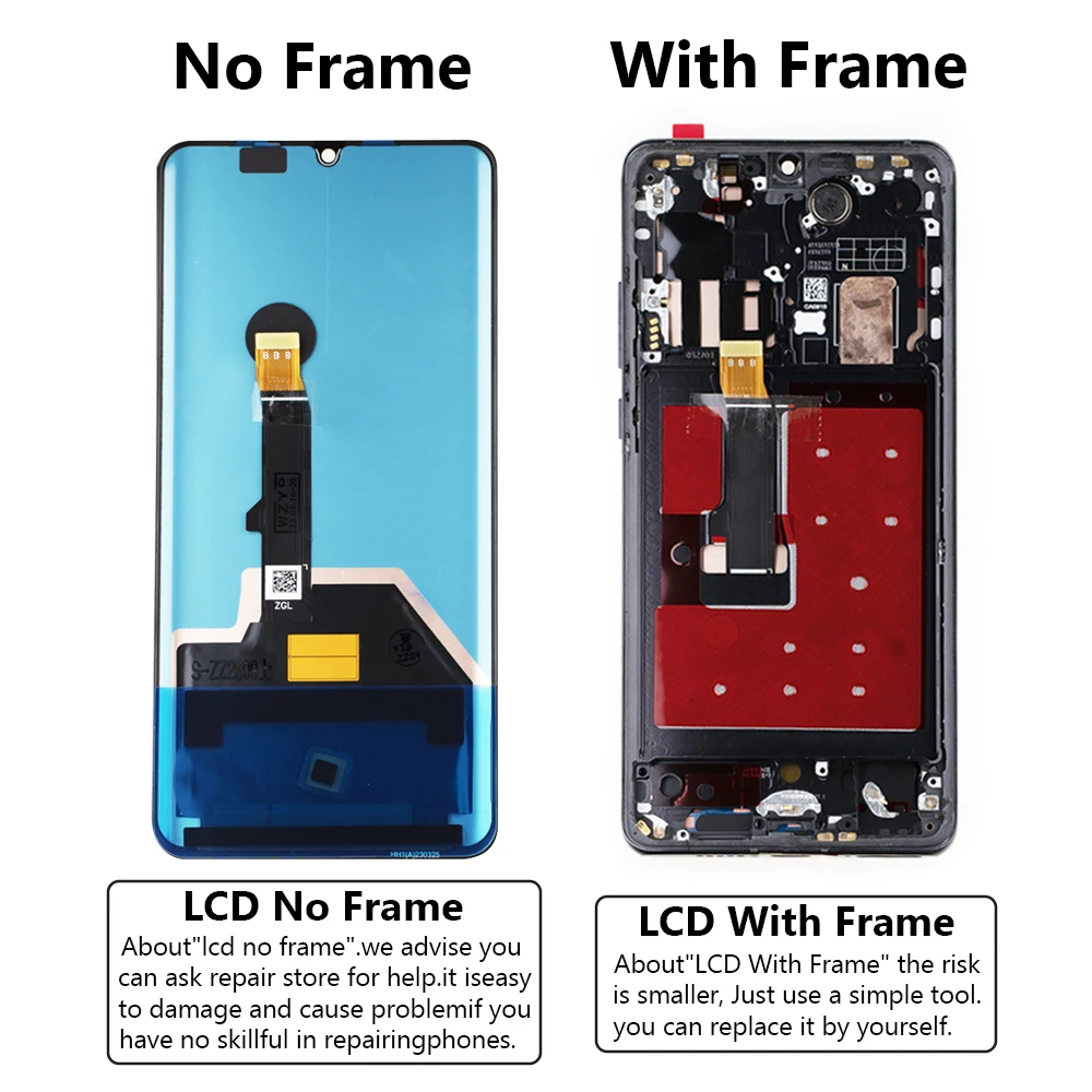 New 6.47\'\'For HUAWEI P30 Pro For P30Pro VOG-L29 L09 AL00 L04 AL10 HW-02L LCD Display Touch Screen Digitizer Assembly Replacement