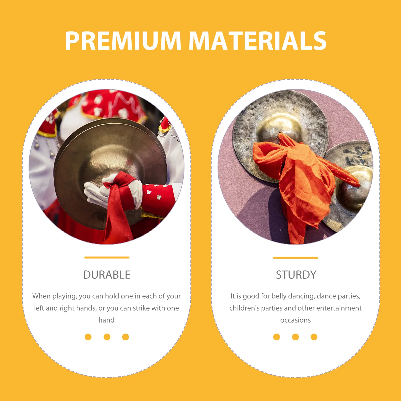 

1Pair Children's Copper Cymbals Educational Finger Percussion Instrument Easy to Hold Strong Structure for Kids Music Interest