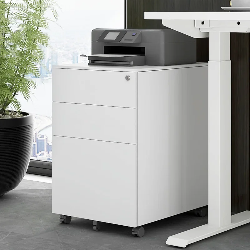 

White Steel File Cabinet with Lock Mobile File Cabinet for Office School Home And Other Places