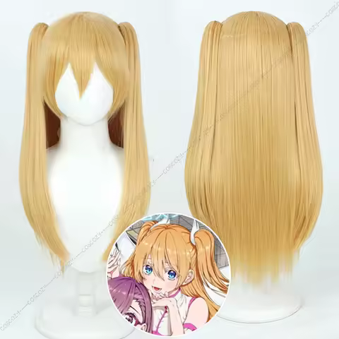 Anime 2.5 Dimensional Seduction Lilysa Amano Liliel Cosplay Wig 60cm Long Hair Lace Net Wig Cap Halloween Party Women Wig Props