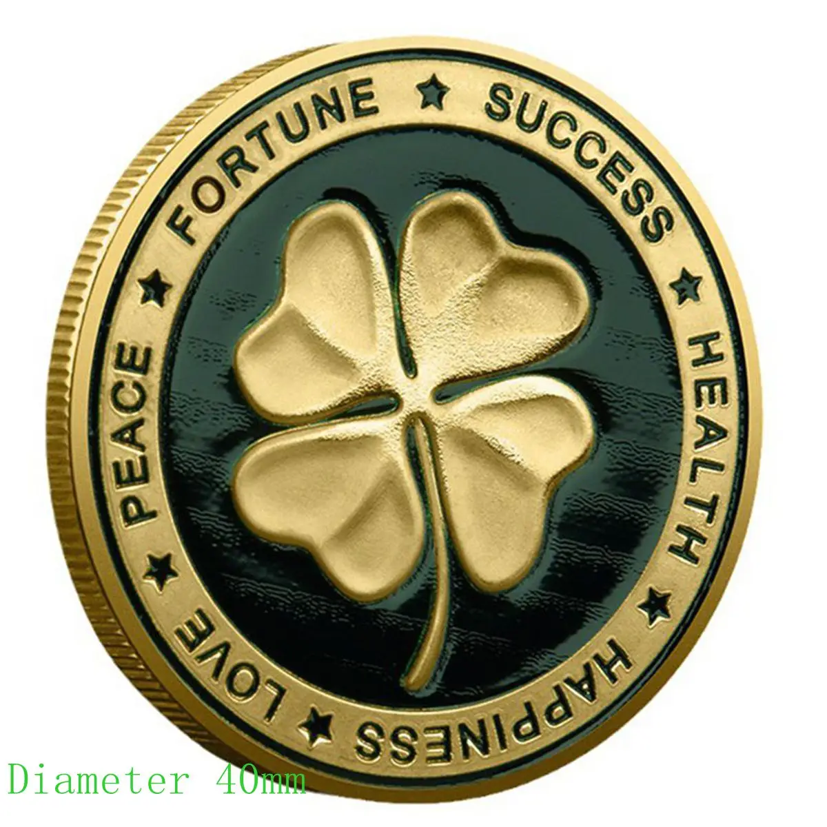 Lucky Four Leaf Clover Collection Coins Elephant Commemorative Medal Metal Lacquer Crafts Gold Coins