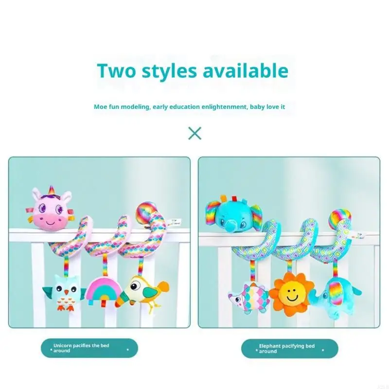 穏やかなガラガラ埋め込みベビーベッドぶら下げおもちゃソフトタッチ感覚玩具新生児視覚追跡と感情的な快適さ A2UB